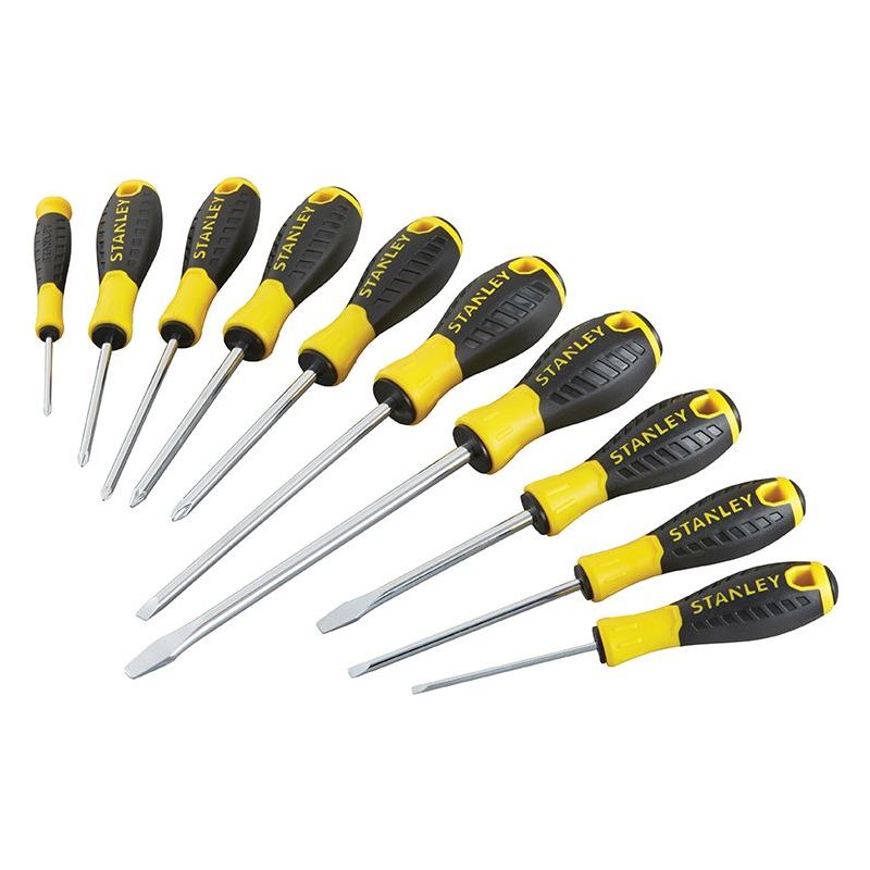 Stanley® Hand Tools 0-60-211 Essential Screwdriver Set, 10 Piece STANLEY® Hand Tools - Dynamic Drive