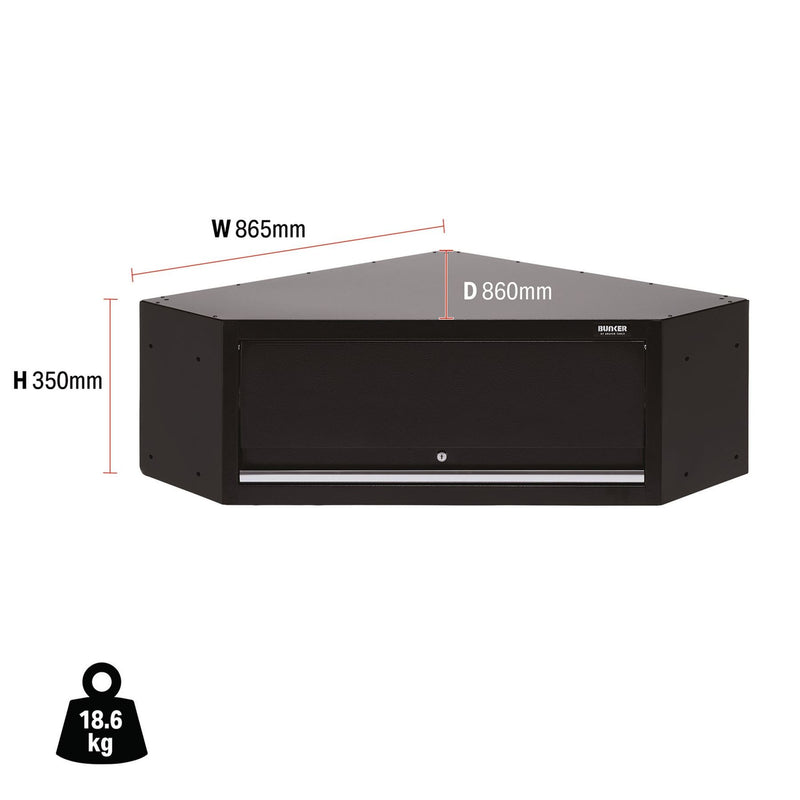 Draper BUNKER Modular Corner Wall Cabinet, 865mm 33201 Draper - Dynamic Drive