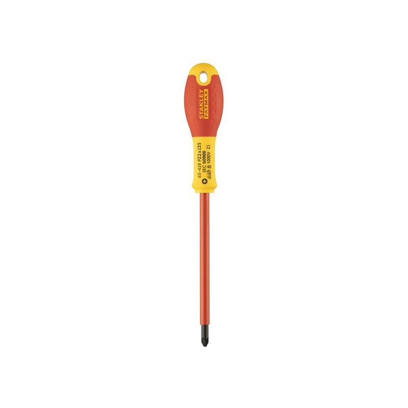 Stanley® Hand Tools FatMax® VDE Insulated Screwdriver Pozidriv Tip PZ2 x 125mm STANLEY® Hand Tools - Dynamic Drive