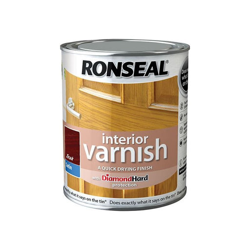 Ronseal Interior Varnish Quick Dry Satin Teak 250ml Ronseal - Dynamic Drive