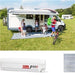Fiamma F45 S Winch Awning Wind Out 400 Polar White Royal Blue Fabric 06280C01Q Fiamma  - Dynamic Drive