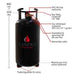 Campko Refillable Gas Bottle 36 Litres With 80% Multivalve 109382 Campko - Dynamic Drive