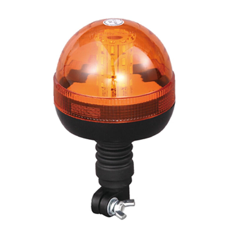 12V/24V Flexi DIN Spigot Pole Mount LED Amber/Orange Flashing Warning Beacon - IP66 Rated Maypole - Dynamic Drive