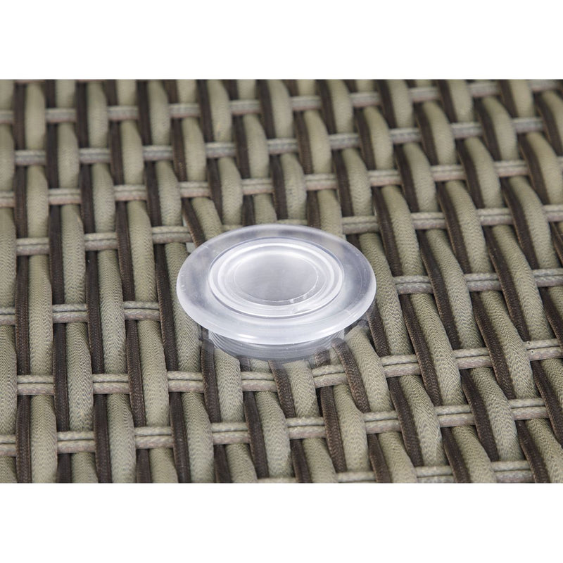 Dellonda Chester Rattan Wicker Round Outdoor Dining Table Tempered Glass Top Dellonda - Dynamic Drive