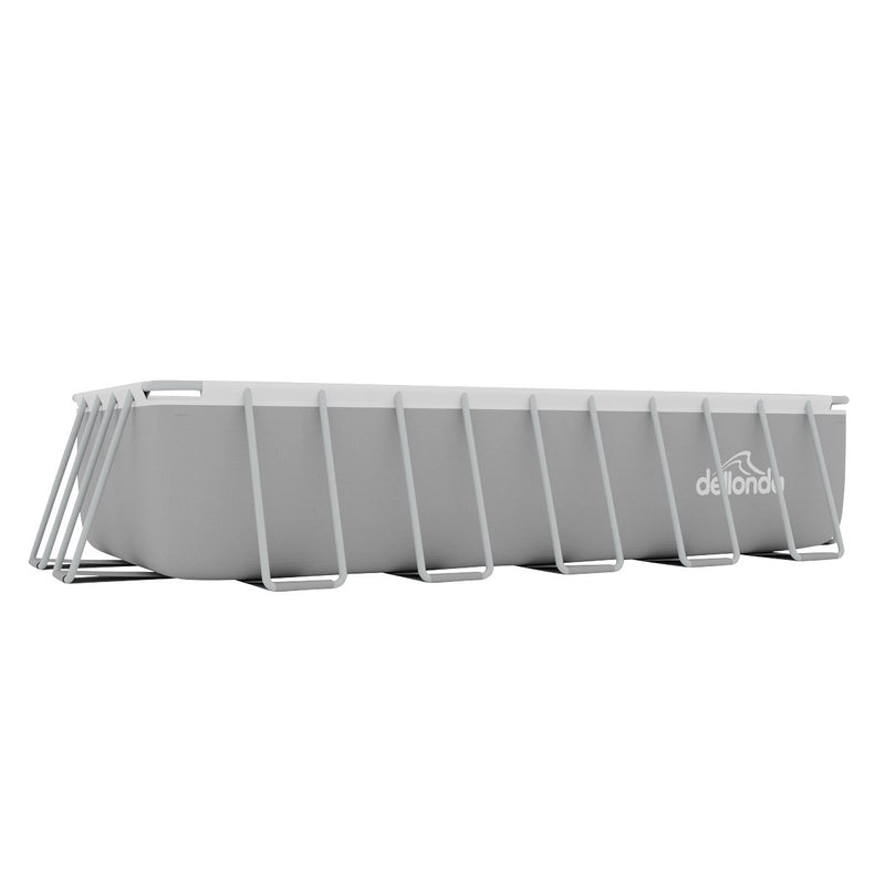 Dellonda Steel Frame Rectangular Swimming Pool - Step Ladder & Filter Pump 21ft Dellonda - Dynamic Drive