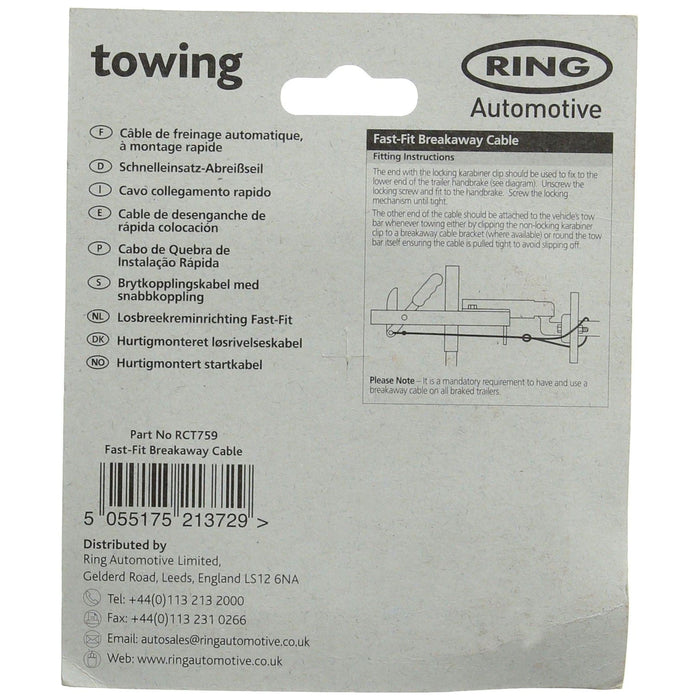 Ring Automotive RCT759 Fast-Fit Breakaway Cable Ring Automotive - Dynamic Drive