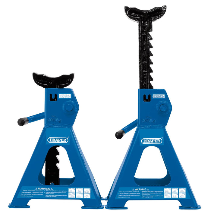 Draper Ratcheting Axle Stands, 2 Tonne (Pair) 30878 Draper - Dynamic Drive