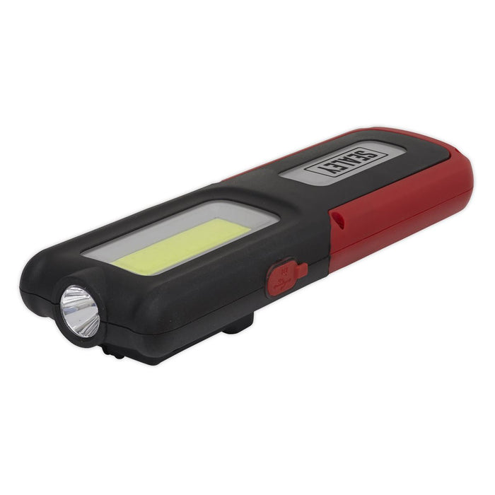 Sealey LED318 Rechargeable Inspection Lamp 5W COB + 3W LED + Power Bank Red Sealey  - Dynamic Drive