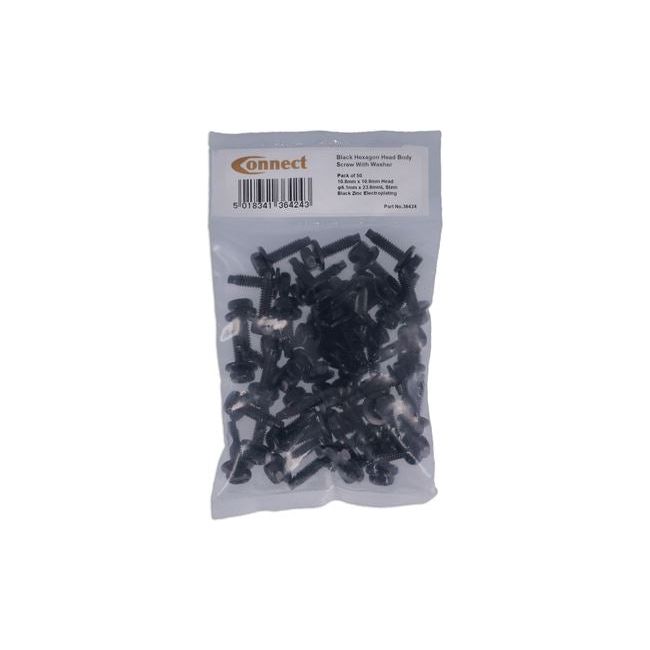 Connect Black Hex-Head Body Screw with Washer - for Chrysler 50pc 36424 Tool Connection - Dynamic Drive