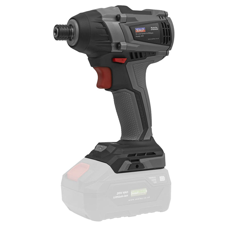 Sealey Brushless Impact Driver 20V SV20 Series 1/4"Hex 200Nm Body Only Sealey - Dynamic Drive