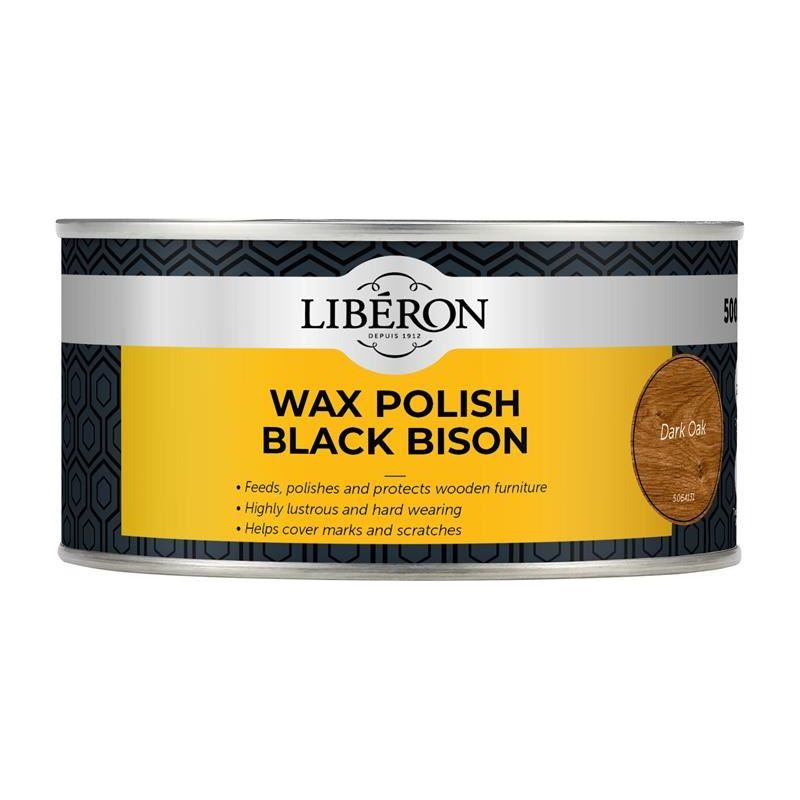 Liberon Wax Polish Black Bison Dark Oak 500ml Liberon - Dynamic Drive