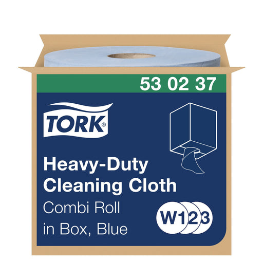 Tork 1 Ply Premium Heavy Duty Cleaning Cloth - Blue - 106m Combi Roll Tork  - Dynamic Drive