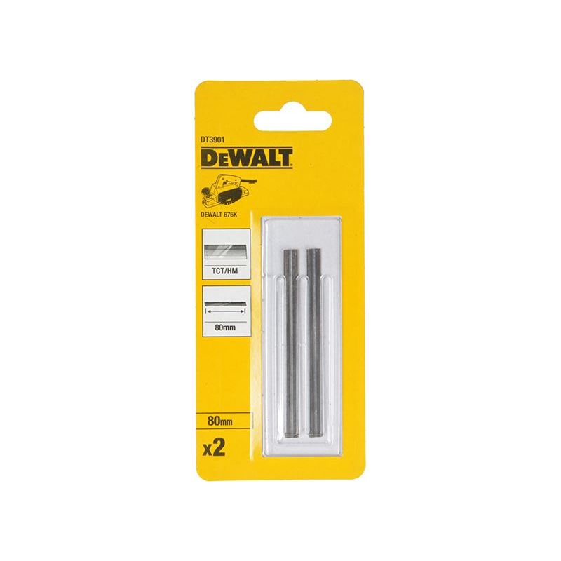 Dewalt Power Tools DT3901 TCT Reversible Planer Blades 80mm (Pack 2) DeWALT Power Tools - Dynamic Drive