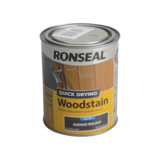 Ronseal Quick Drying Woodstain Satin Smoked Walnut 750ml Ronseal - Dynamic Drive