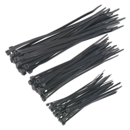 Sealey Cable Tie Assortment Black Pack of 75 Sealey  - Dynamic Drive