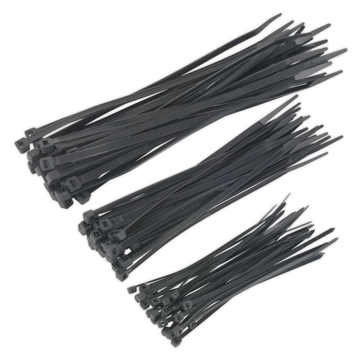 Sealey Cable Tie Assortment Black Pack of 75 Sealey  - Dynamic Drive