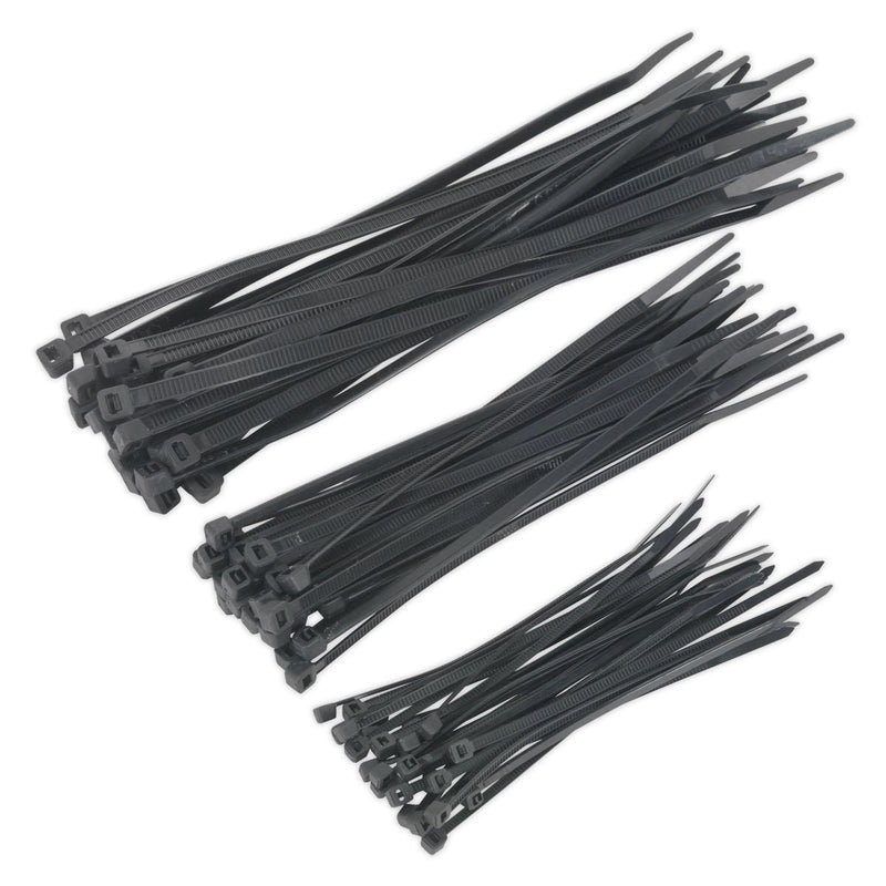 Sealey Cable Tie Assortment Black Pack of 75 CT75B Sealey - Dynamic Drive