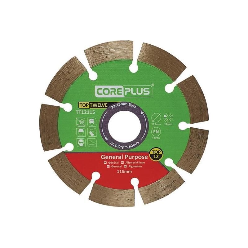 Coreplus Top Twelve General Purpose Diamond Blade 115mm CorePlus - Dynamic Drive
