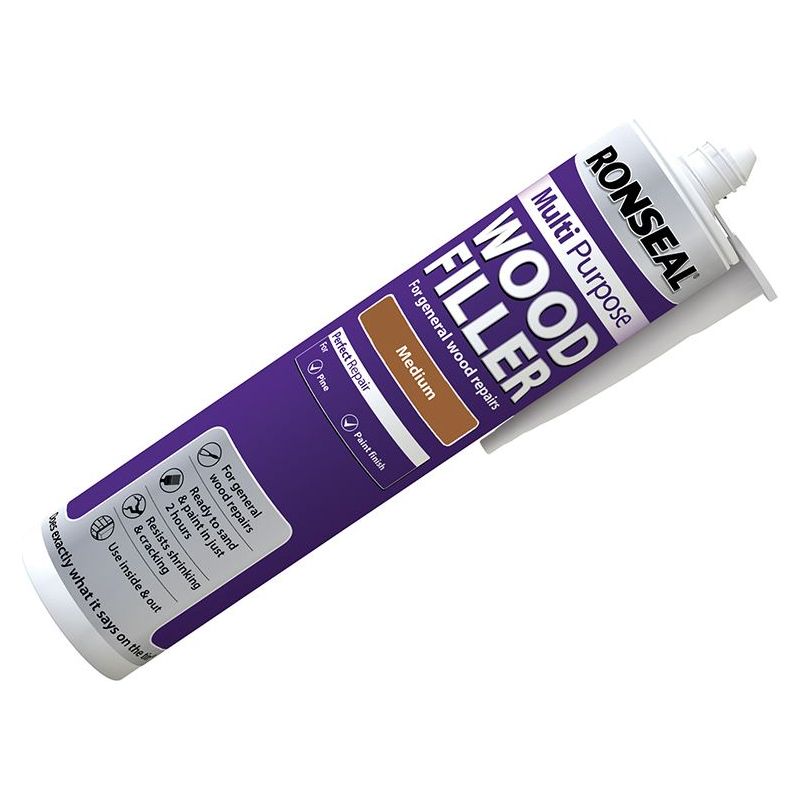 Ronseal Multipurpose Wood Filler Cartridge Medium 310ml Ronseal - Dynamic Drive