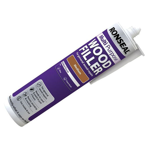 Ronseal Multipurpose Wood Filler Cartridge Medium 310ml Ronseal - Dynamic Drive