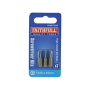 Faithfull Security S2 Grade Steel Screwdriver Bits T10S x 25mm (Pack 3) Faithfull - Dynamic Drive