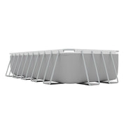 Dellonda Steel Frame Rectangular Swimming Pool - Step Ladder & Filter Pump 21ft Dellonda - Dynamic Drive