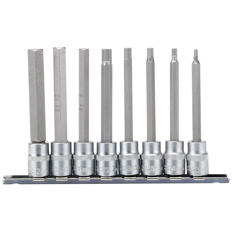 Draper Long Metric Hex. Socket Bit Set, 3/8" Sq. Dr., 100mm (8 Piece) 16286 Draper - Dynamic Drive