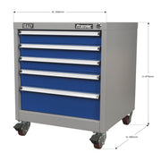 Sealey Mobile Industrial Cabinet 5 Drawer API5657B Sealey - Dynamic Drive