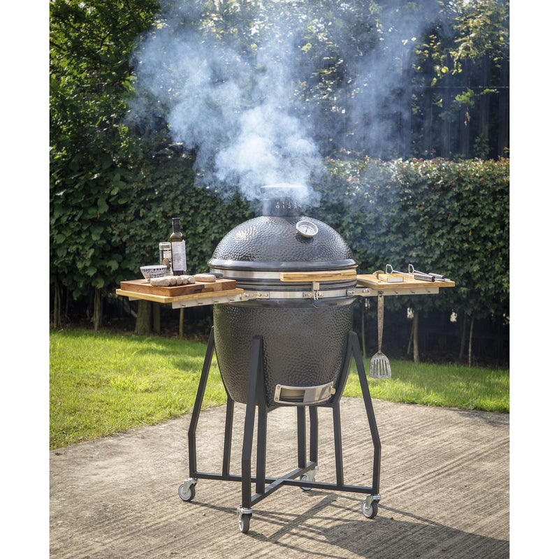 Dellonda Deluxe 22"(56cm) Ceramic Kamado Style BBQ with Wheeled Stand Dellonda - Dynamic Drive