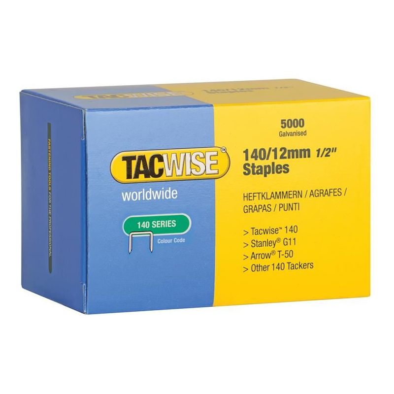 Tacwise 140 Galvanised Staples 12mm (Pack 5000) Tacwise - Dynamic Drive