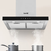 Baridi T-Shape Chimney Cooker Hood with Carbon Filters 60cm - Stainless Steel Baridi - Dynamic Drive