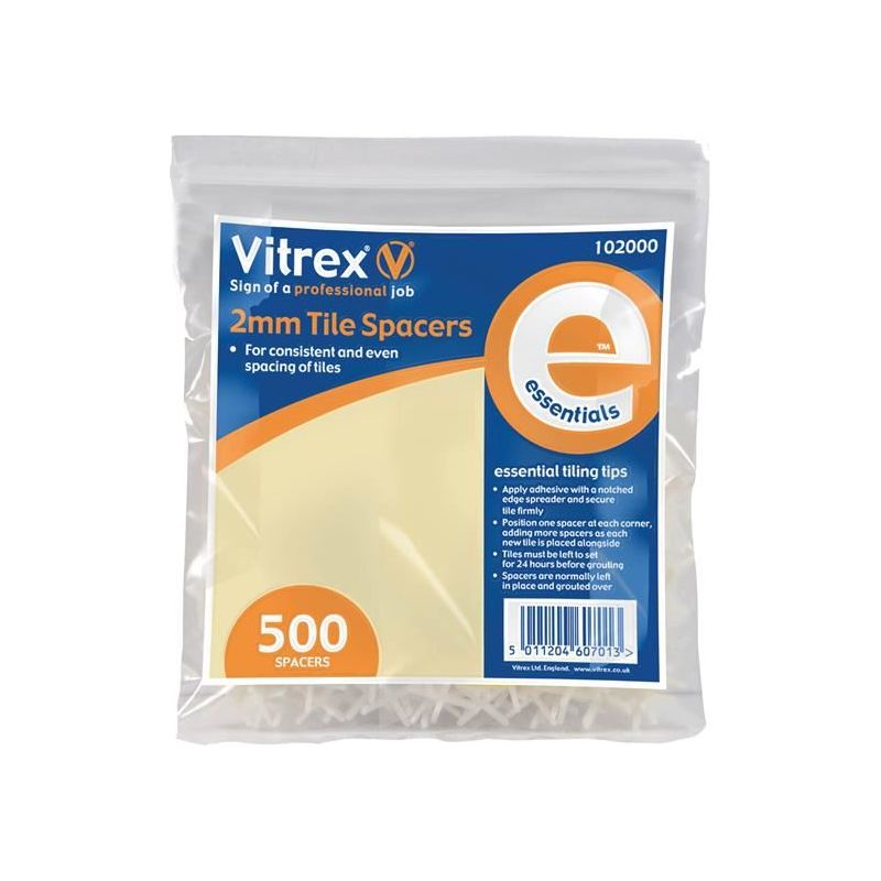Vitrex Essential Tile Spacers 2mm (Pack 500) Vitrex - Dynamic Drive