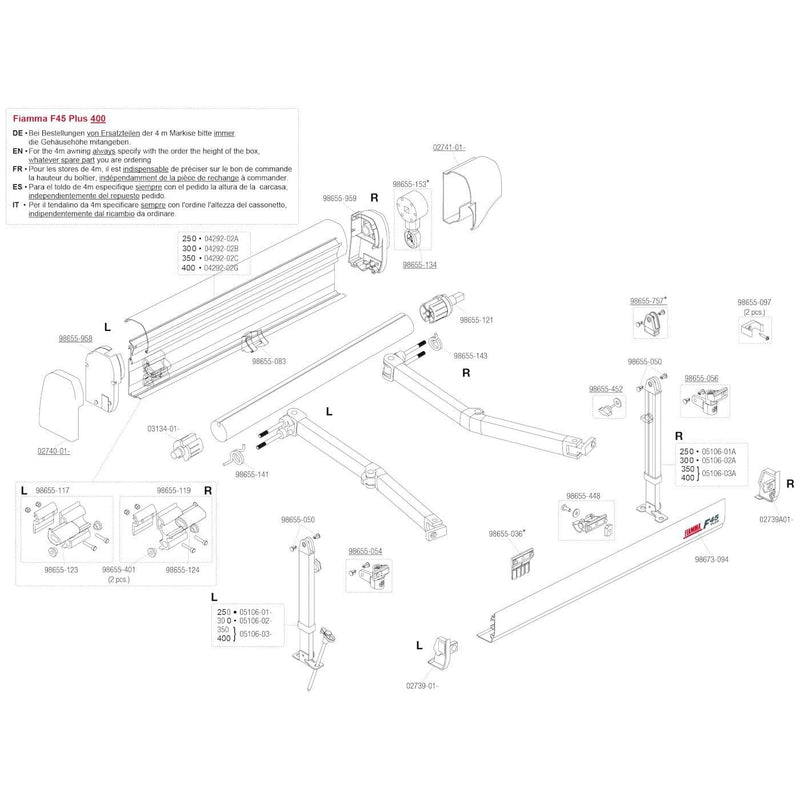 Fiamma Right Winch Cover F45 Plus 02741-01- Fiamma - Dynamic Drive