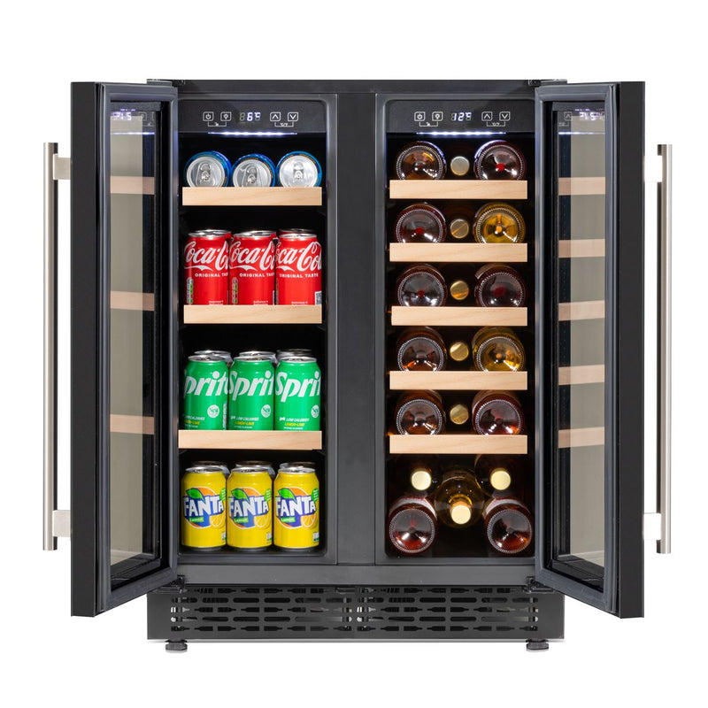 Baridi 40 Bottle/120 Can Freestanding Dual Zone Wine Fridge & Cooler 60cm Baridi - Dynamic Drive