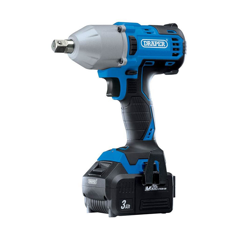 Draper D20 20V Brushless Mid-Torque Impact Wrench, 1/2", 400Nm, 2 x 3.0Ah Batter Draper - Dynamic Drive