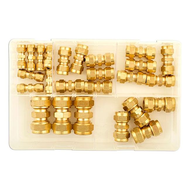 Connect Assorted Imperial Brass Tube Couplings 25pc 31880 Tool Connection - Dynamic Drive