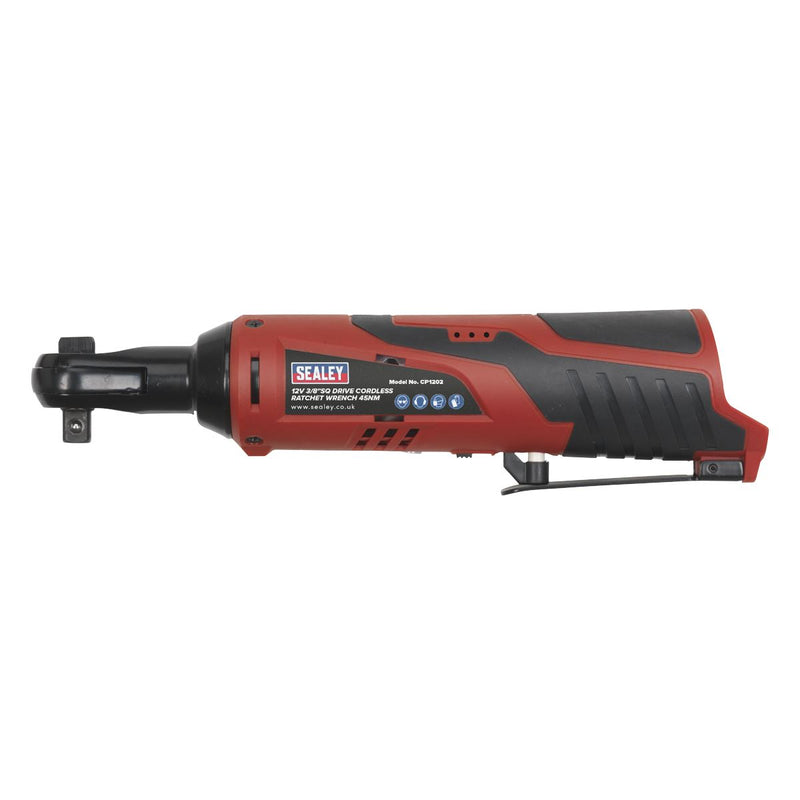 Sealey Cordless Ratchet Wrench Body Only 3/8" Drive 12V Heavy Duty LED Indicator Sealey  - Dynamic Drive