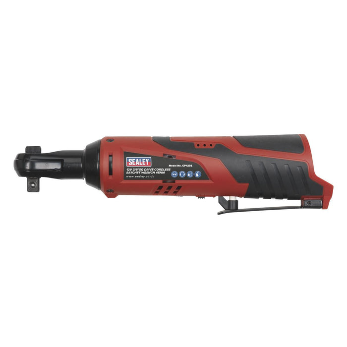 Sealey Cordless Ratchet Wrench Body Only 3/8" Drive 12V Heavy Duty LED Indicator Sealey  - Dynamic Drive