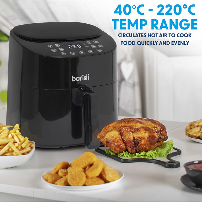 Baridi 3.5L Low Fat Air Fryer with Digital Rapid Air Oil Free Circulation Baridi  - Dynamic Drive