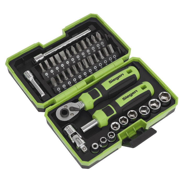 Siegen Siegen Socket & Bit Set 1/4"Sq Drive 38pc S01255 Siegen - Dynamic Drive