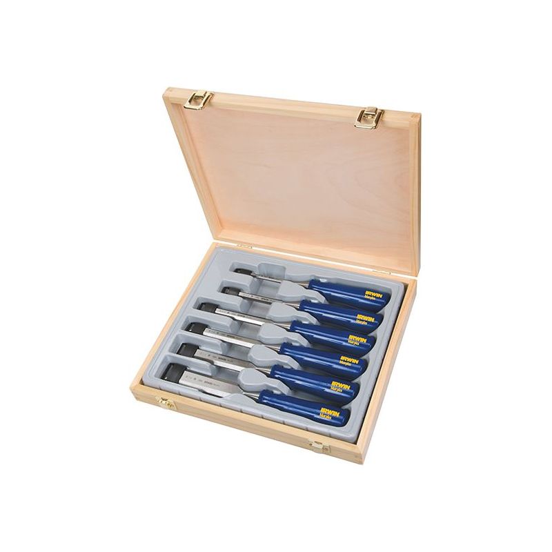 Irwin® Marples® M444 Bevel Edge Chisel Blue Chip Handle Set, 6 Piece IRWIN® Marples® - Dynamic Drive
