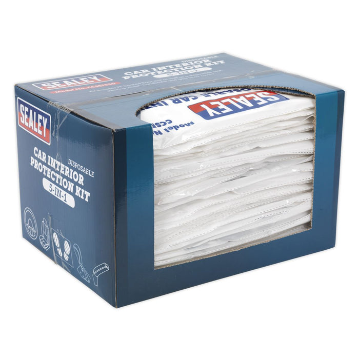 Sealey 5-in-1 Disposable Car Interior Protection Kit Display Box of 50 Sealey - Dynamic Drive