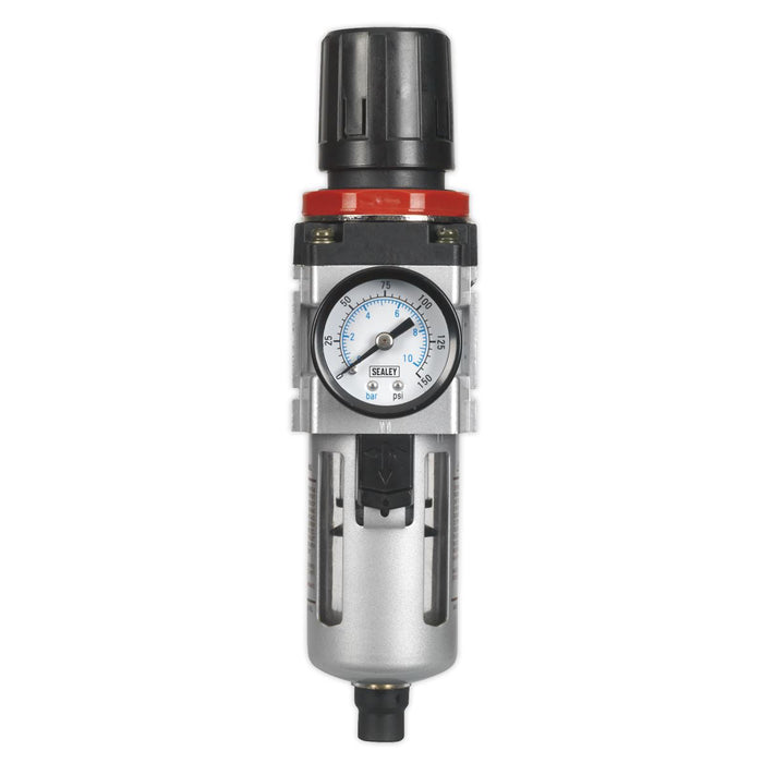 Sealey Air Filter/Regulator with Gauge SA2001/FR Sealey - Dynamic Drive