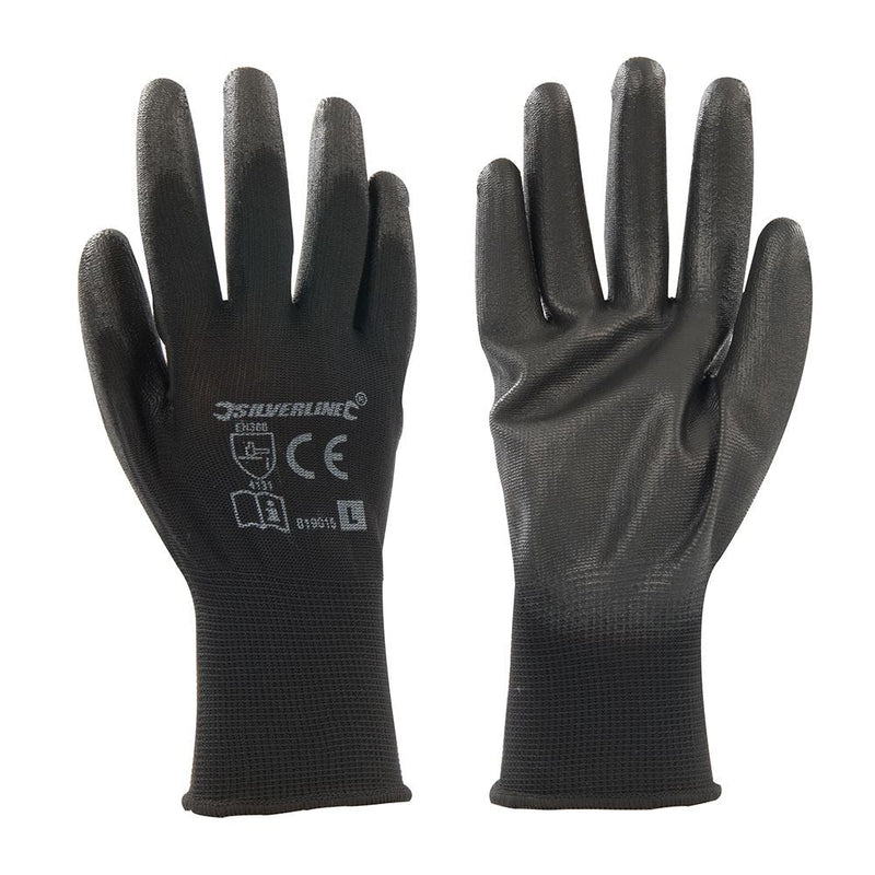 Silverline Black Palm Gloves L 9 Silverline - Dynamic Drive