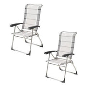 Dukdalf Aspen Grey Strip Chair x2 / Folding Caravan Chair / Latest Model Dukdalf  - Dynamic Drive