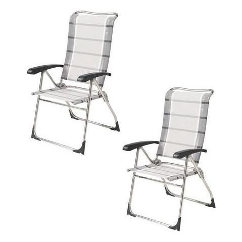Dukdalf Aspen Grey Strip Chair x2 / Folding Caravan Chair / Latest Model Dukdalf  - Dynamic Drive