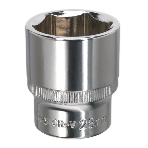 Sealey WallDrive Socket 28mm 1/2"Sq Drive Fully Polished SP1228 Sealey - Dynamic Drive