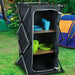 Camping Storage Cupboard Cabinet Folding Canvas Clothes Wardrobe 2 Shelves Camp Active  - Dynamic Drive