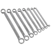 Sealey Premier 8pc Cold Stamped Offset Double End Ring Spanner Set Metric 6-22mm Sealey  - Dynamic Drive