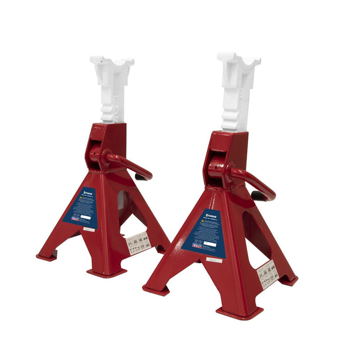 Sealey VS2003 Axle Stands 3tonne Capacity per Stand 6T per Pair Ratchet Type Sealey  - Dynamic Drive
